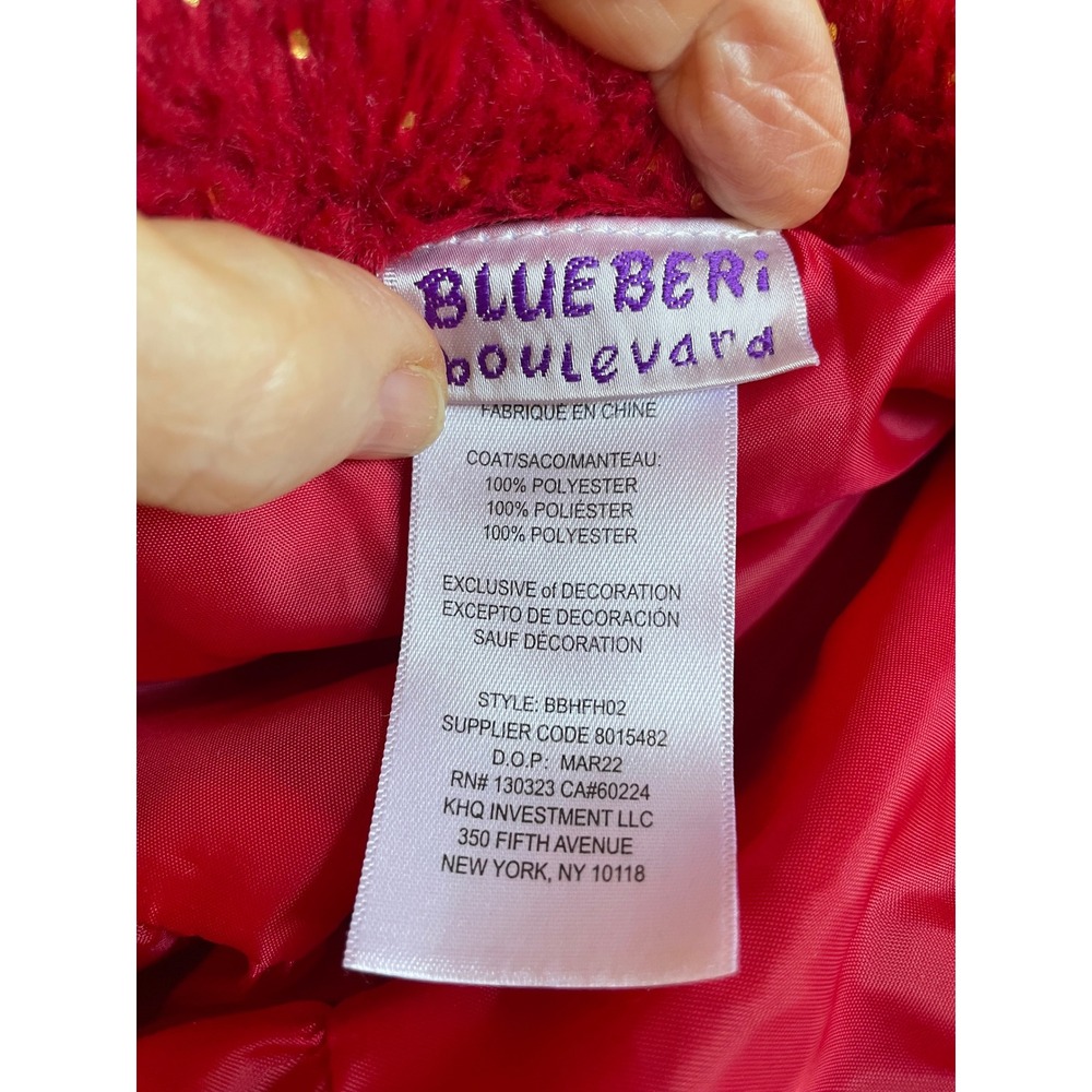Blueberi Boulevard Coat and Dress Set Sparkly Faux Fur Tulle Size‎ 6 EUC - Picture 9 of 14